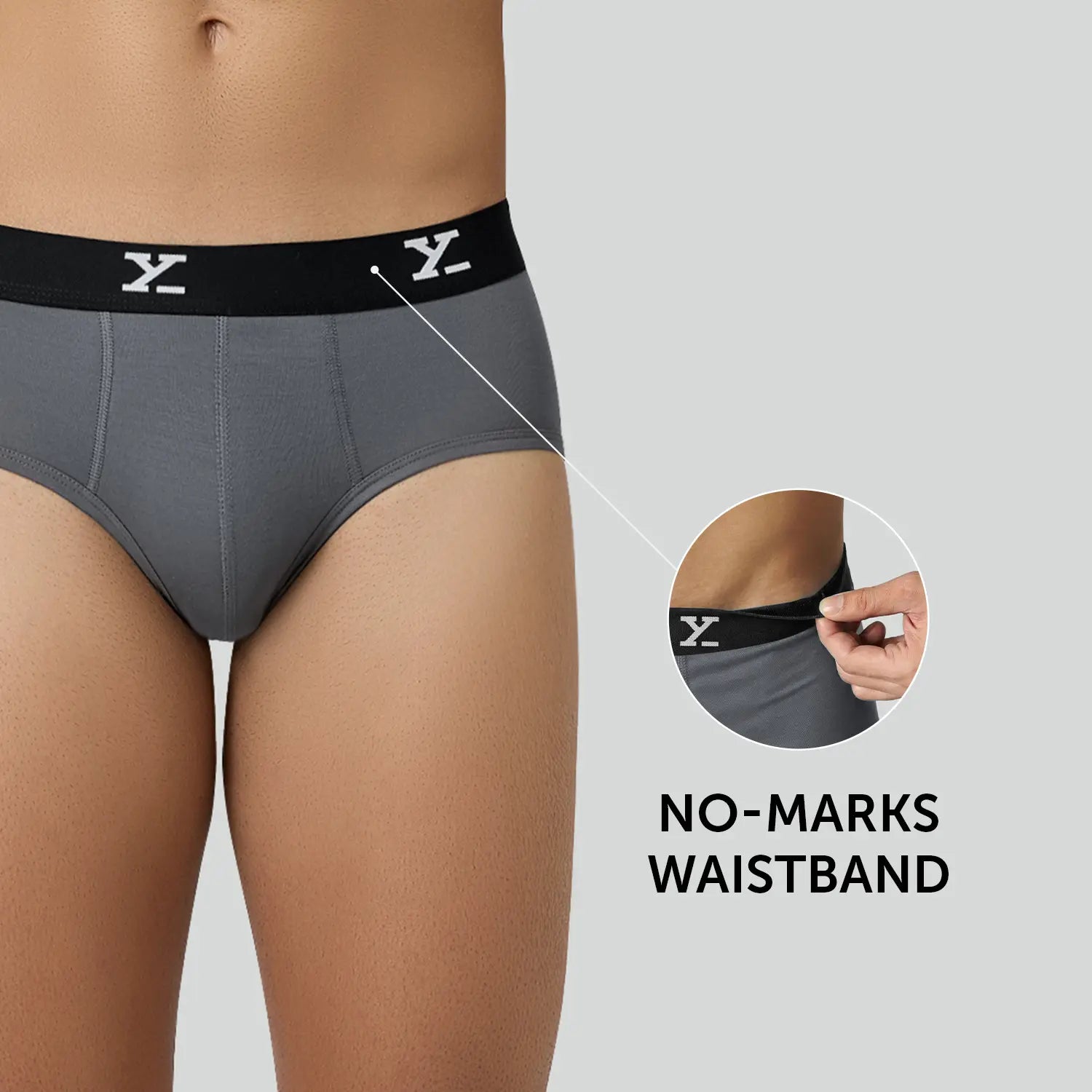 Ace Modal Briefs Charcoal Grey