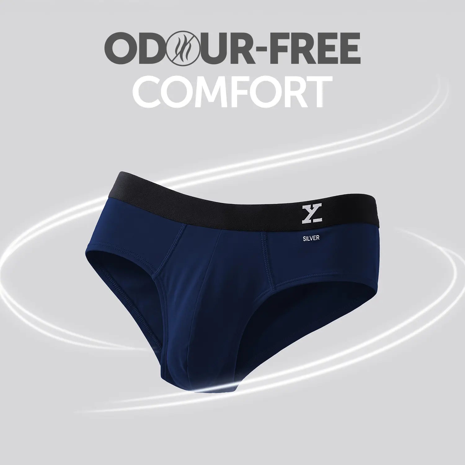 Aero Silver Cotton Briefs Midnight Blue