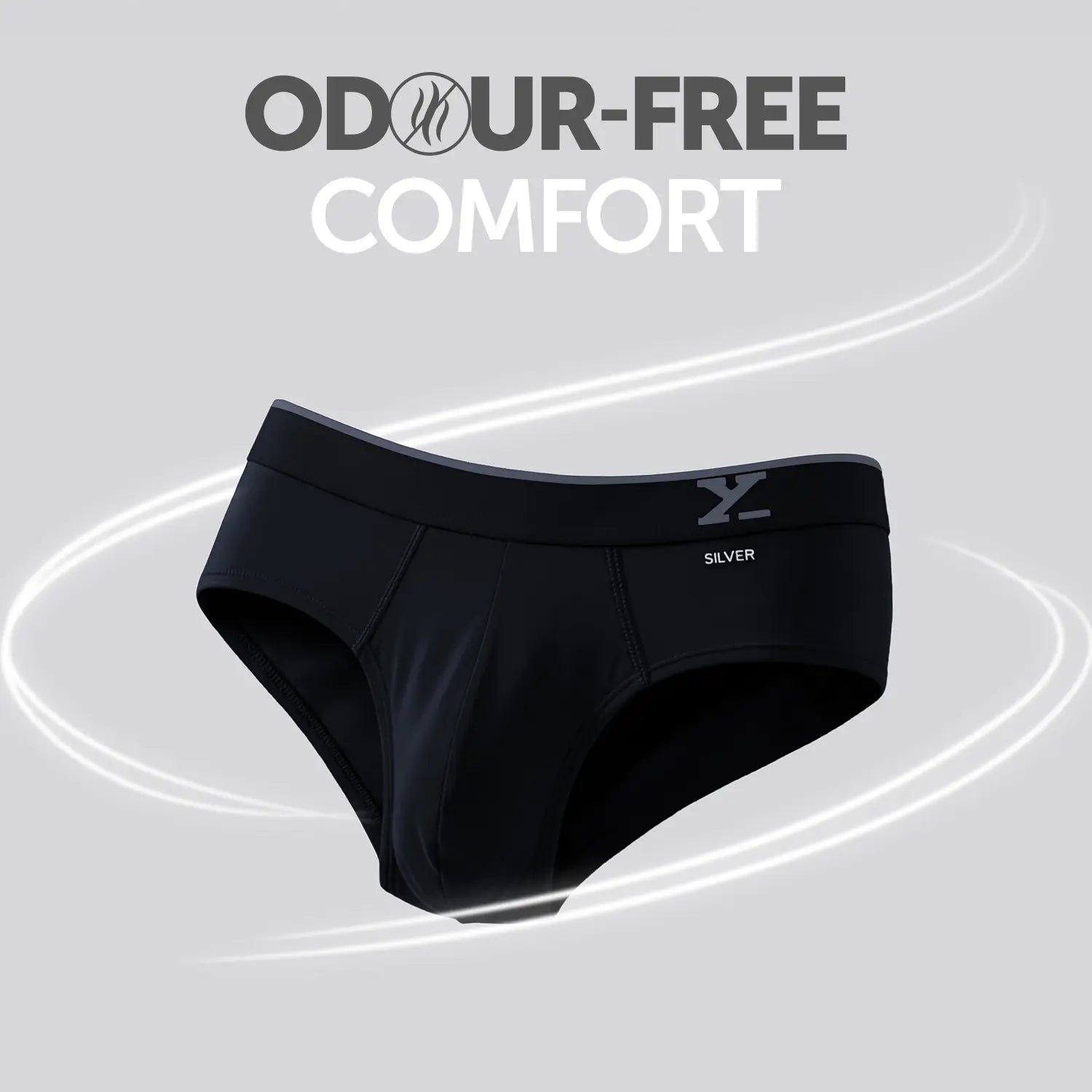 Traq Silver Cotton Briefs Black Knight