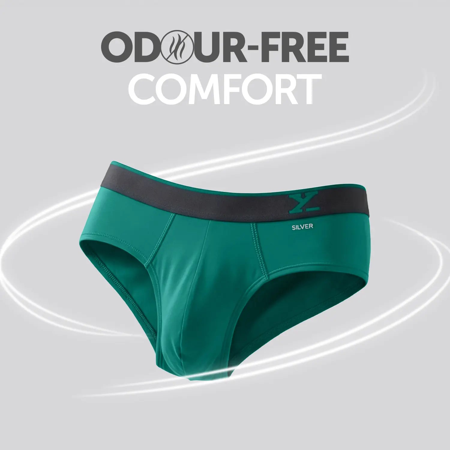 Traq Silver Cotton Briefs Aqua Green