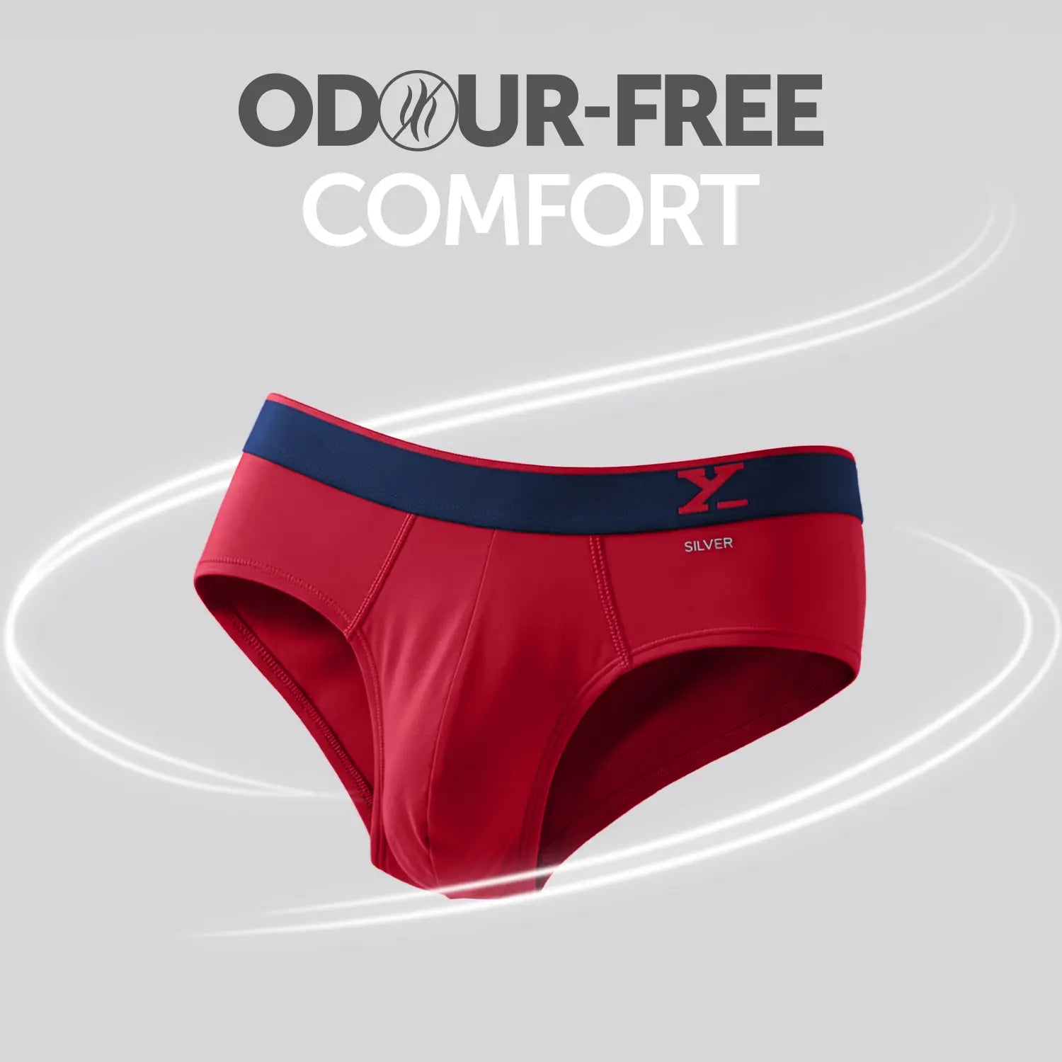 Traq Silver Cotton Briefs Rio Red