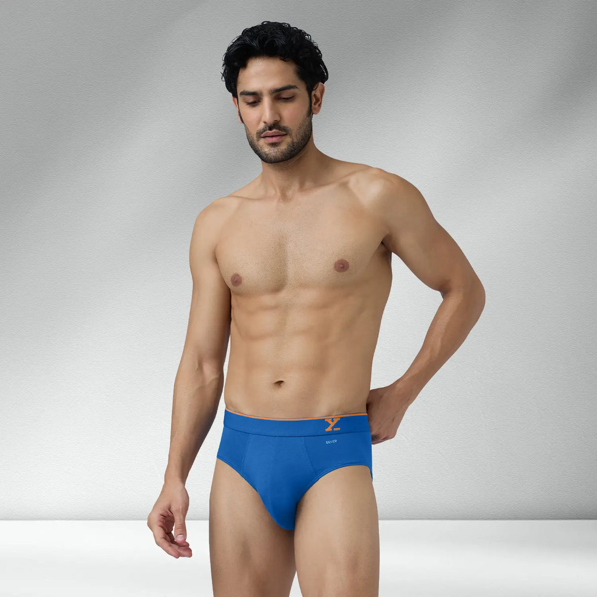 Traq Silver Cotton Briefs Horizon Blue