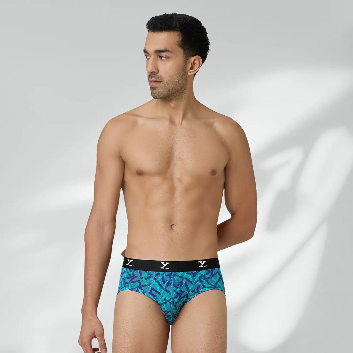 Shuffle Modal Briefs Aqua Strokes