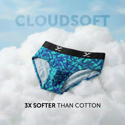Shuffle Modal Briefs Aqua Strokes