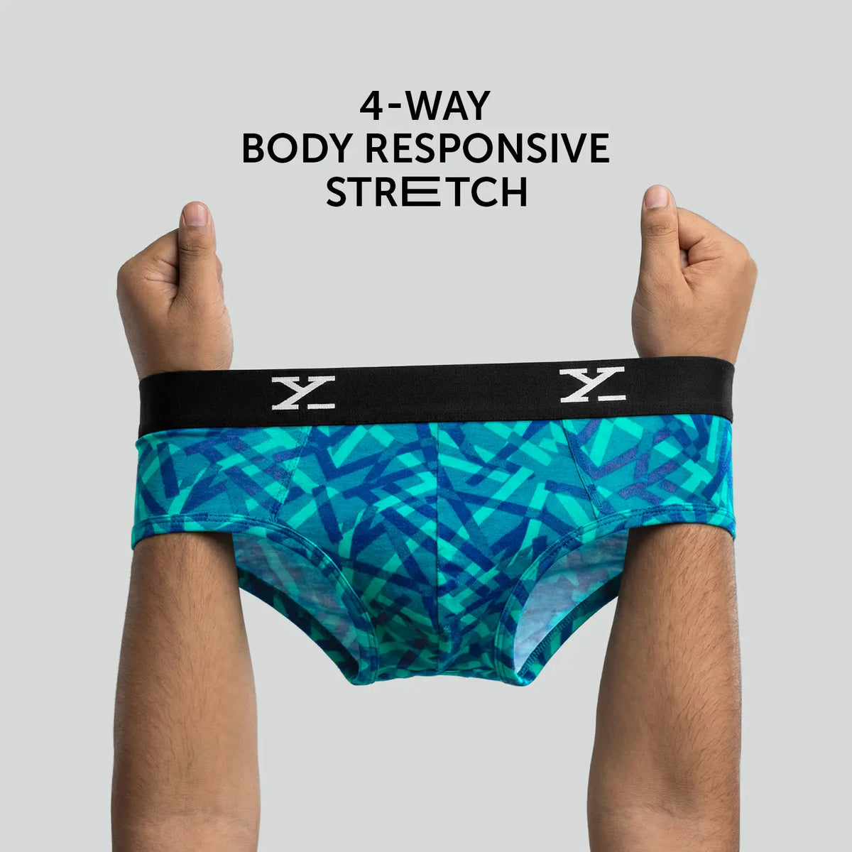 Shuffle Modal Briefs Aqua Strokes