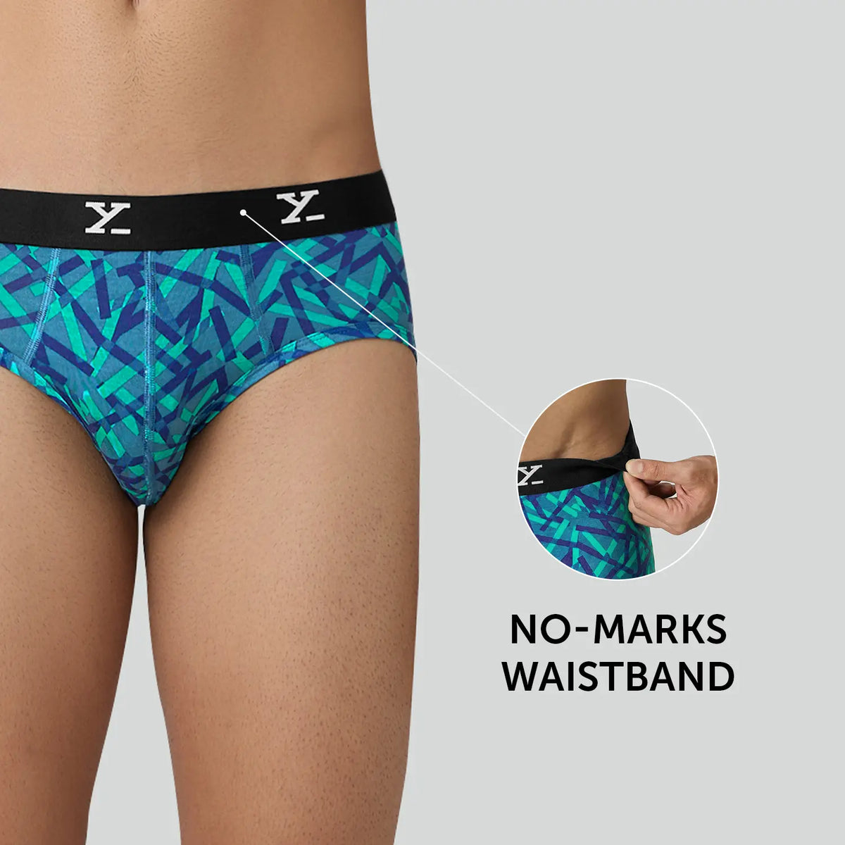 Shuffle Modal Briefs Aqua Strokes