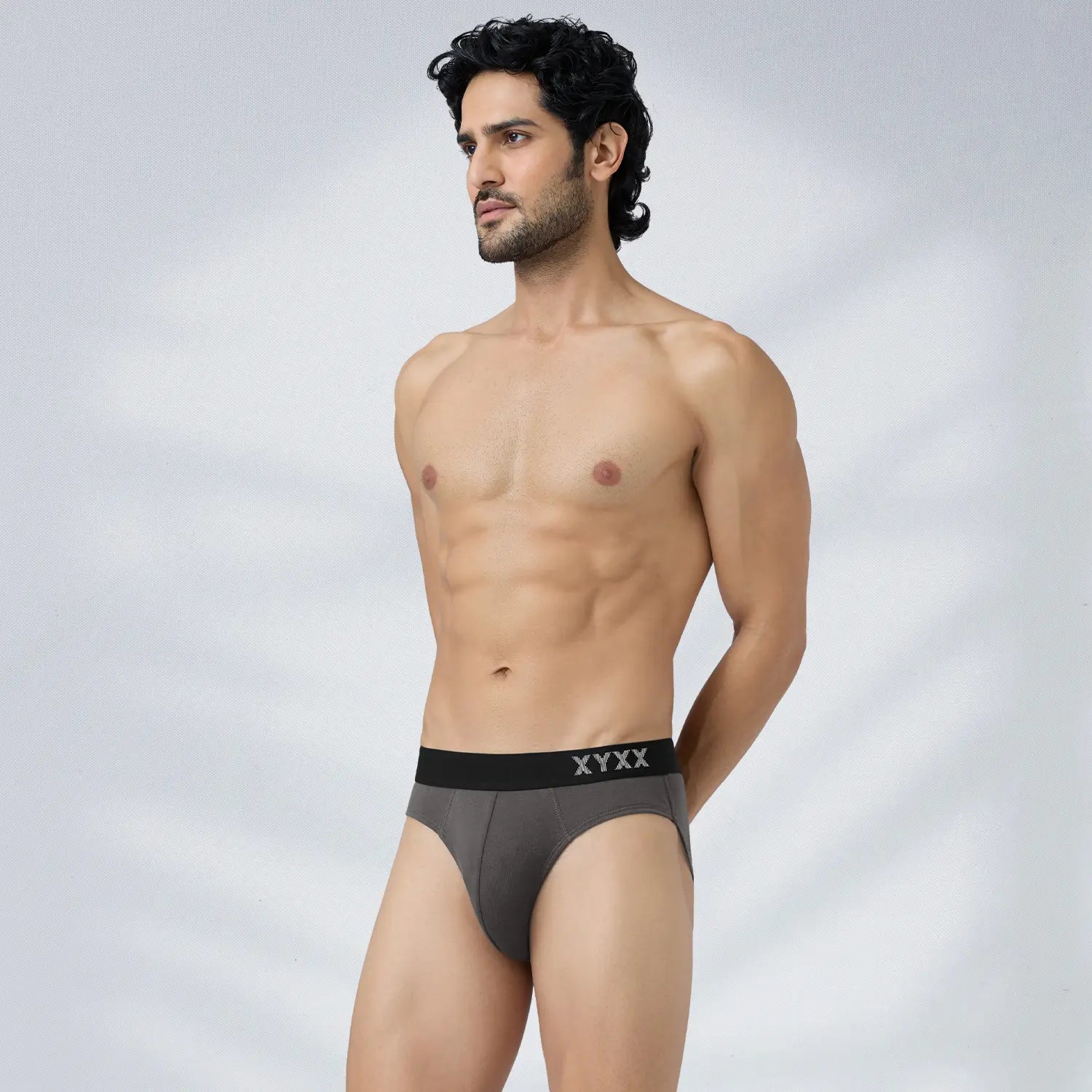 Pace Cotton Rib Briefs Charcoal Grey