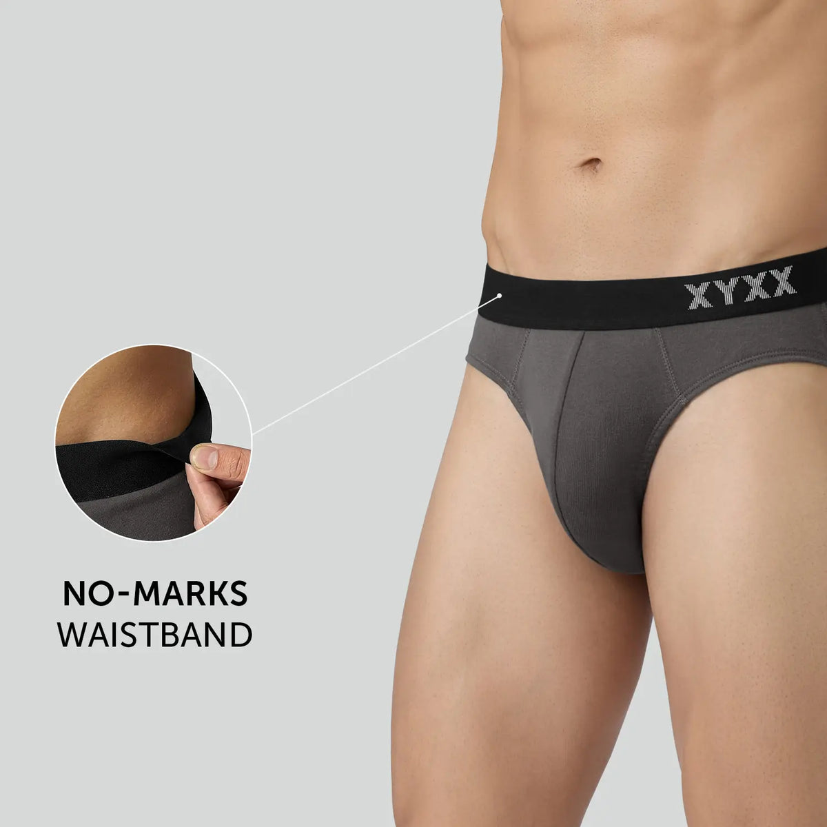 Pace Cotton Rib Briefs Charcoal Grey