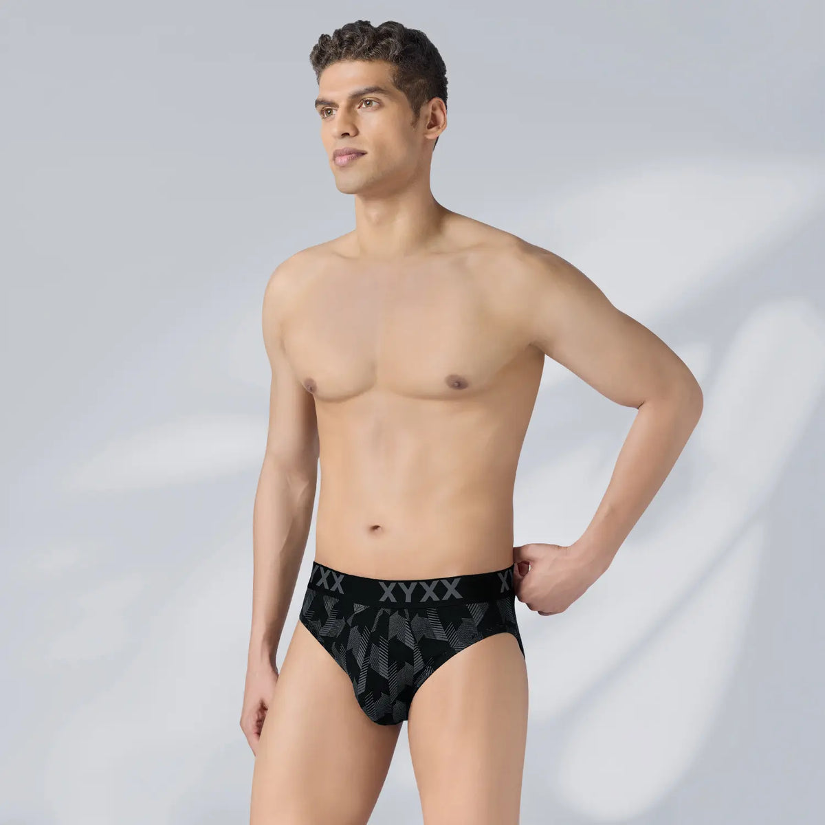 Matrix Cotton-Modal Briefs Chevron Black