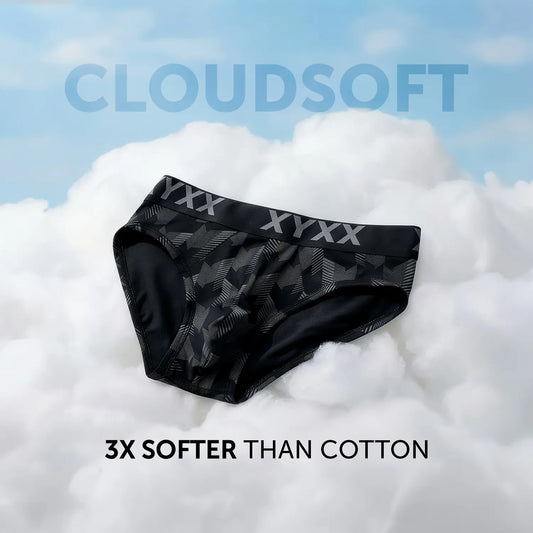 Matrix Cotton-Modal Briefs Chevron Black