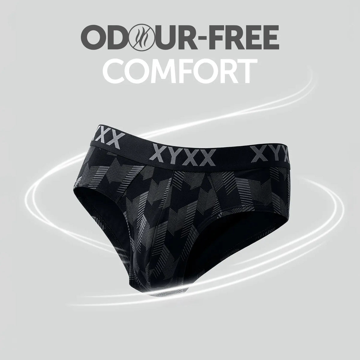 Matrix Cotton-Modal Briefs Chevron Black