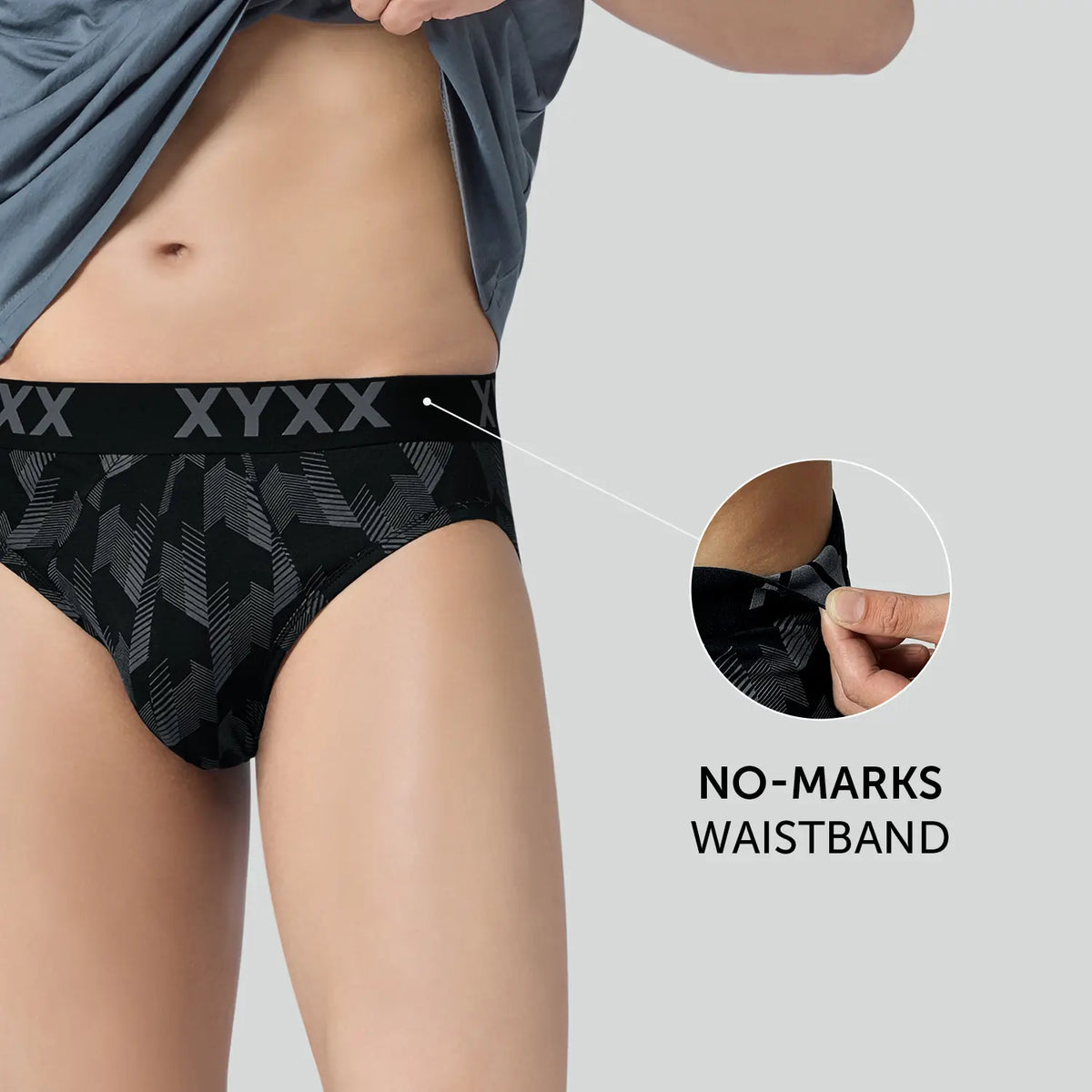 Matrix Cotton-Modal Briefs Chevron Black