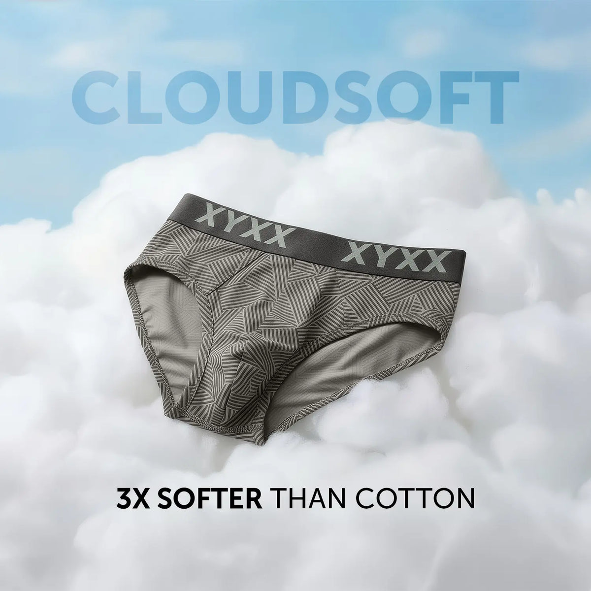 Matrix Cotton-Modal Briefs Linear Grey