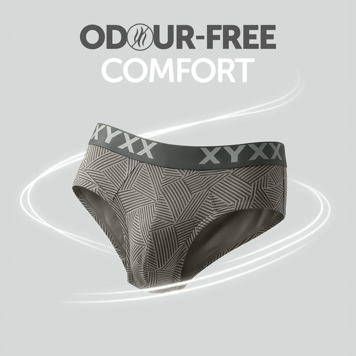 Matrix Cotton-Modal Briefs Linear Grey