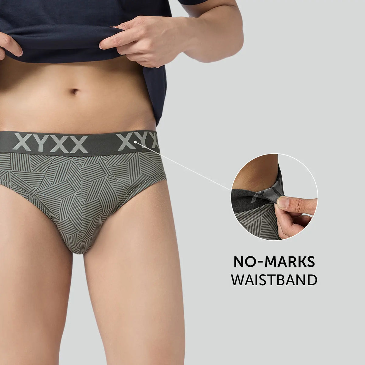 Matrix Cotton-Modal Briefs Linear Grey