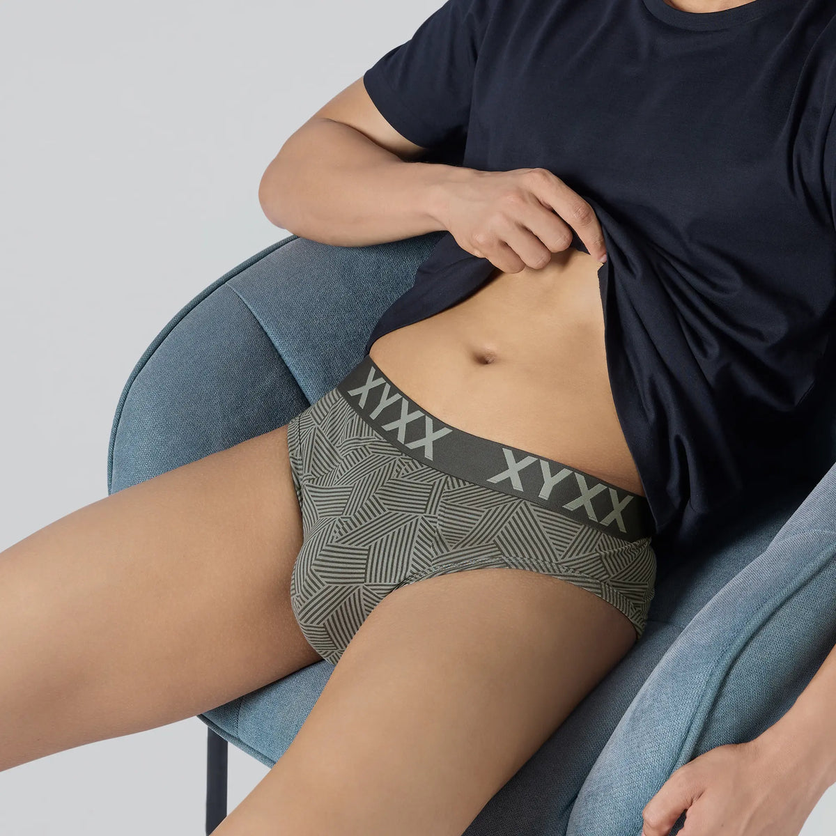 Matrix Cotton-Modal Briefs Linear Grey