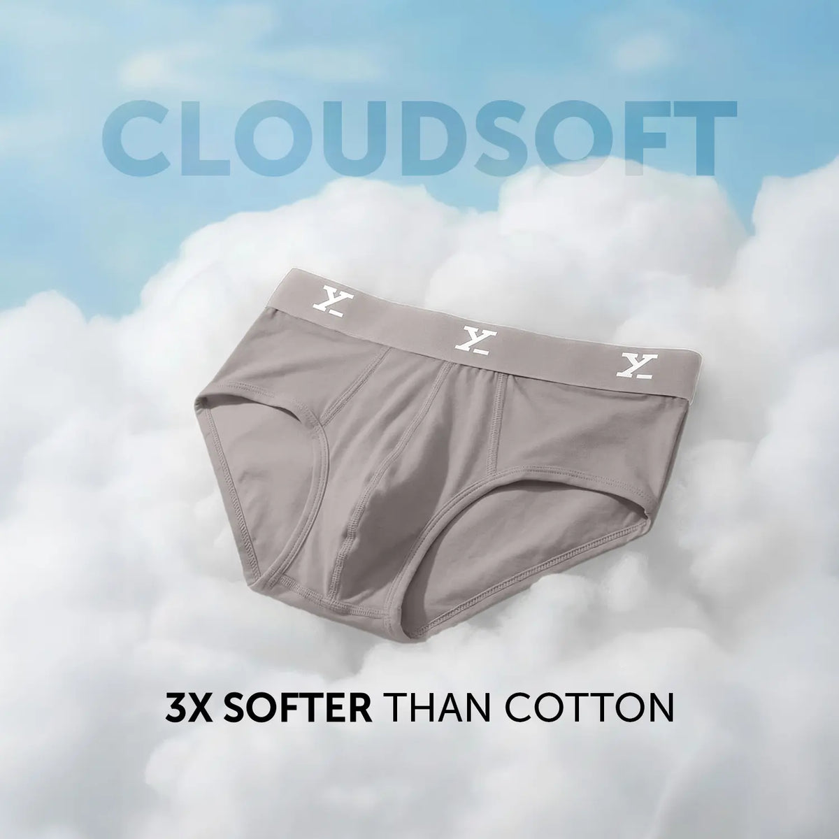 Cloudsoft Modal Briefs - Ash Grey