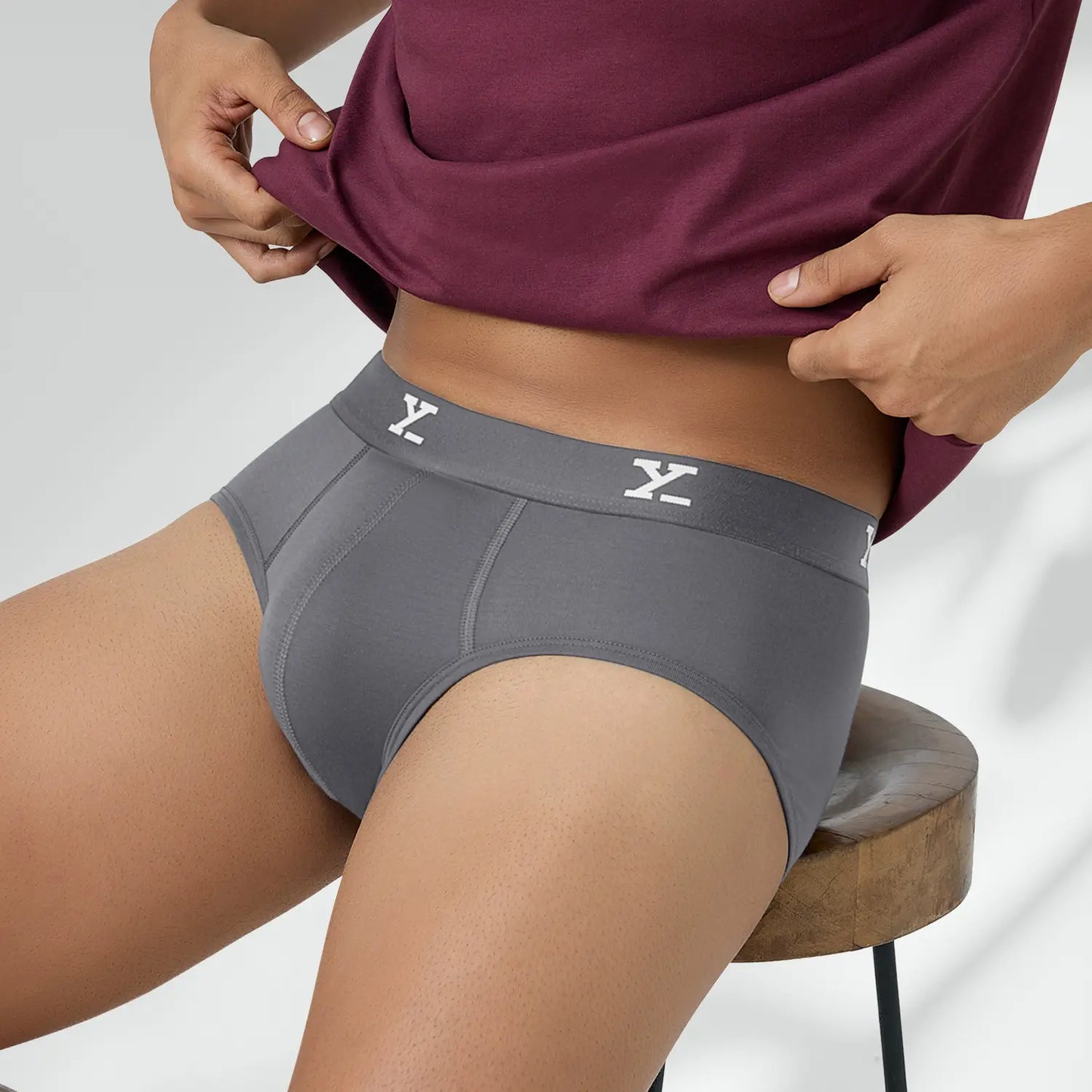 Cloudsoft Modal Briefs - Charcoal Grey