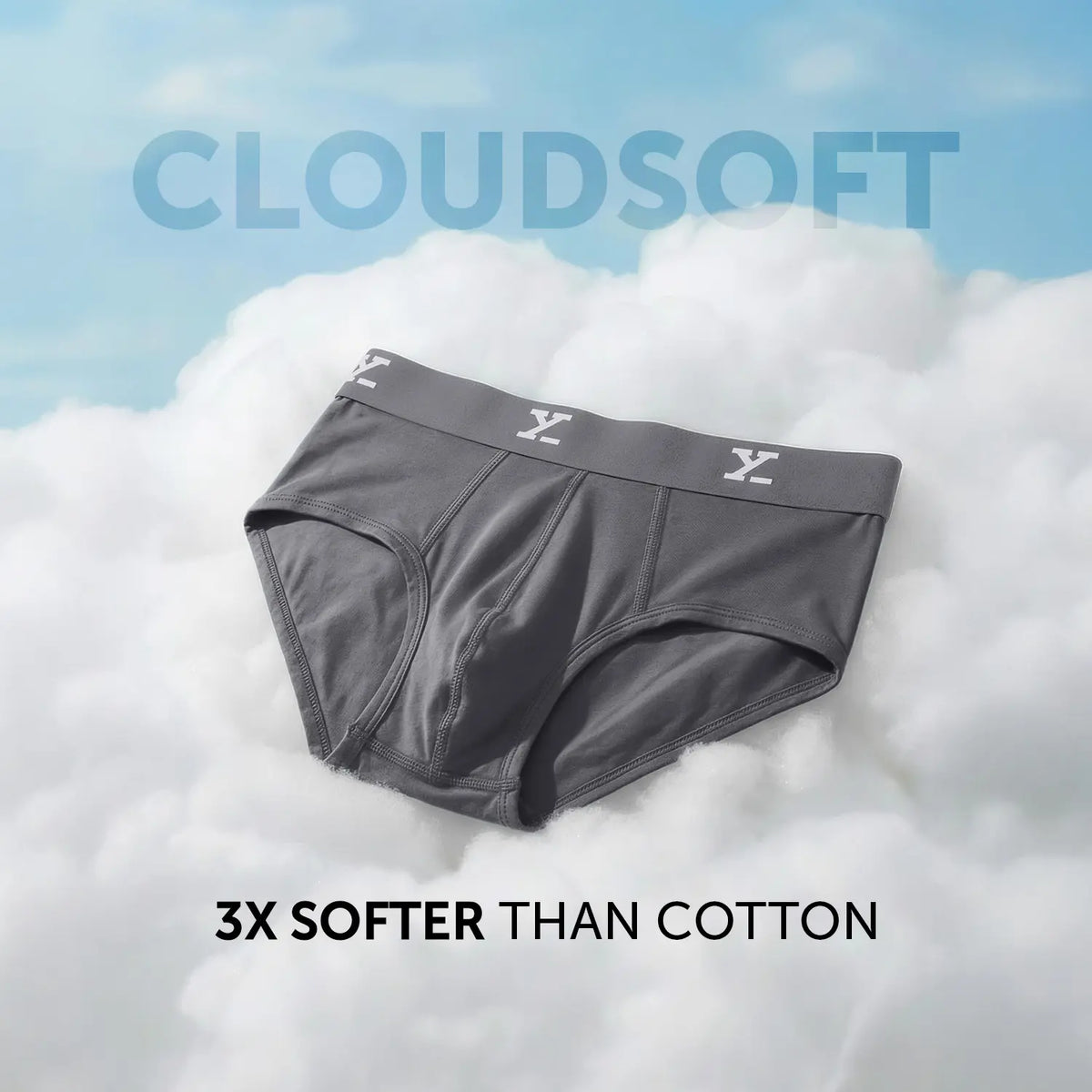 Cloudsoft Modal Briefs - Charcoal Grey