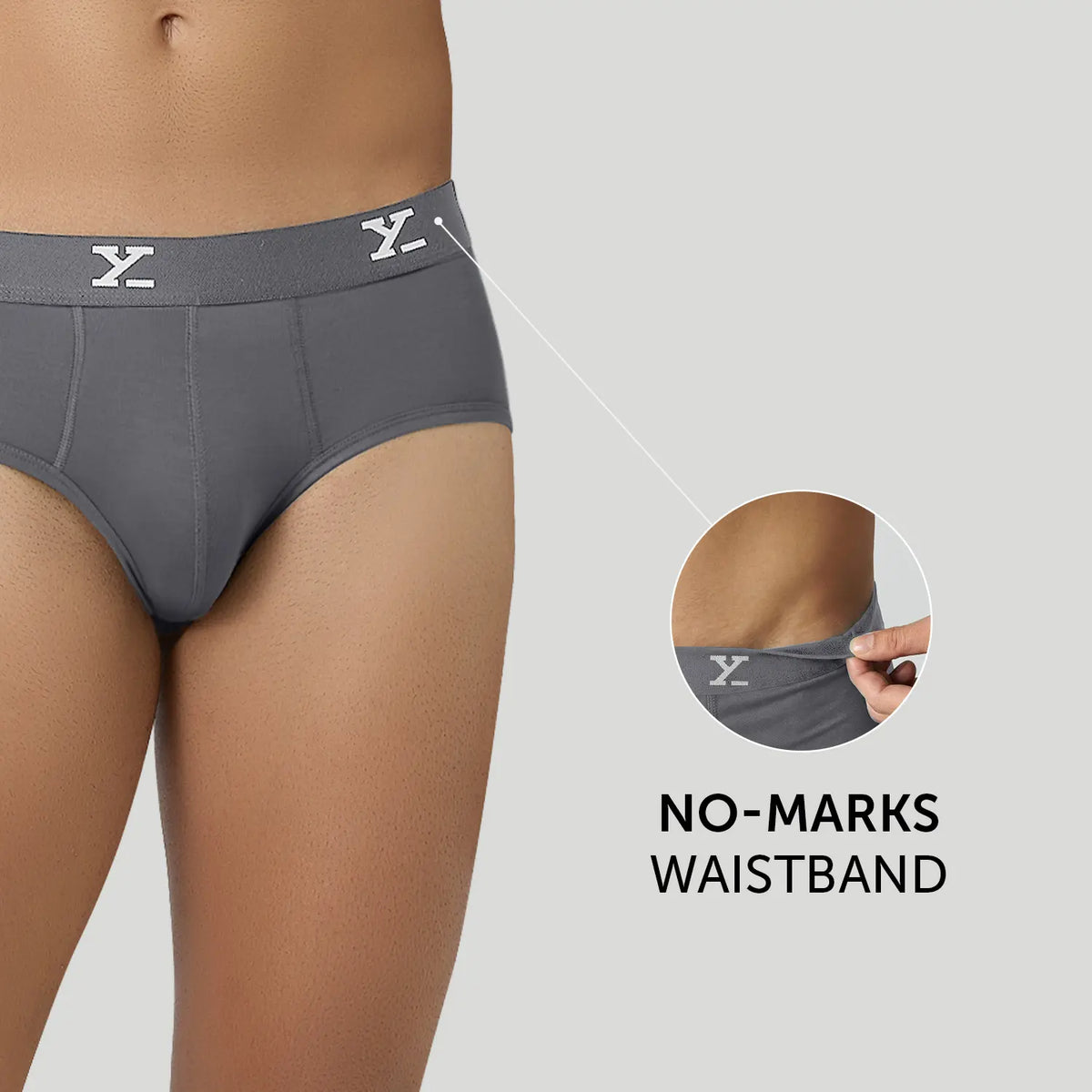 Cloudsoft Modal Briefs - Charcoal Grey