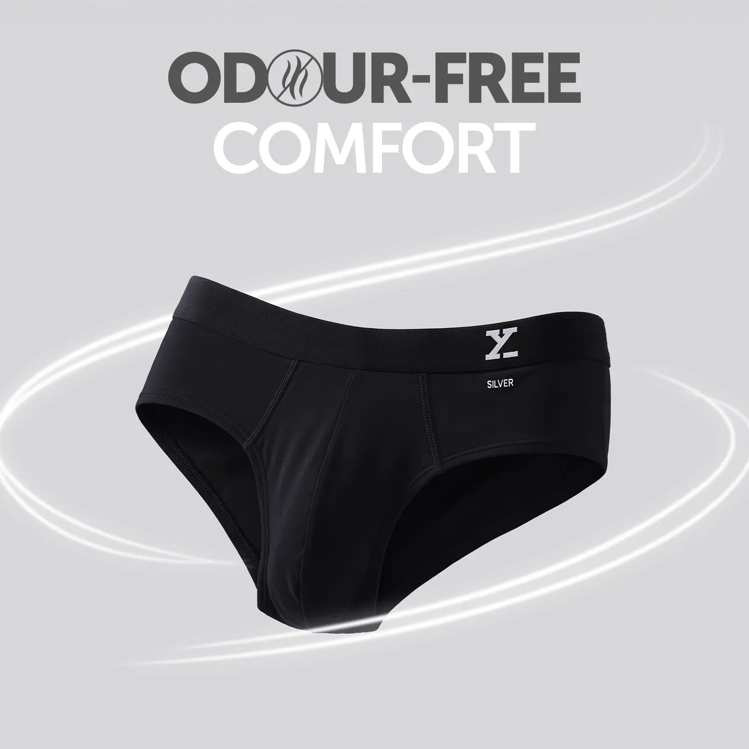 Aero Silver Cotton Briefs Black Knight