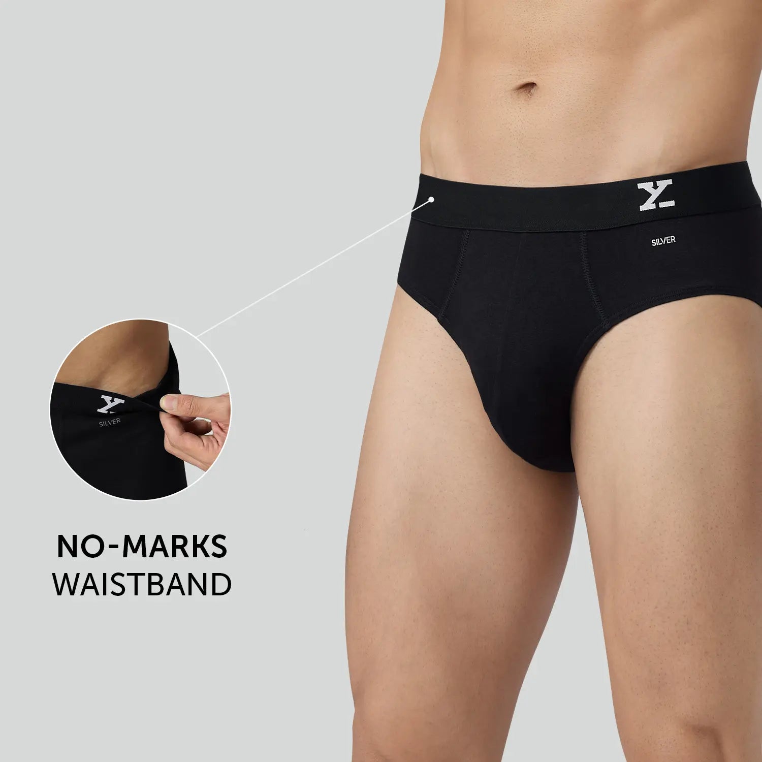 Aero Silver Cotton Briefs Black Knight