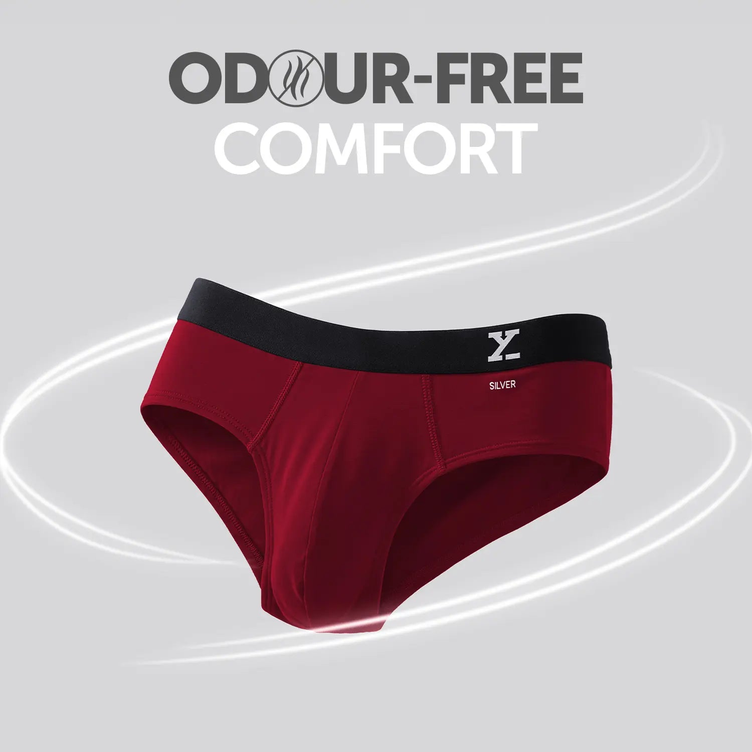 Aero Silver Cotton Briefs Bold Burgundy