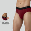 Aero Silver Cotton Briefs Bold Burgundy