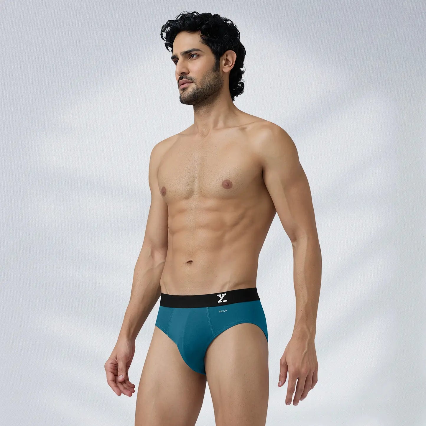 Aero Silver Cotton Briefs Green Emerald