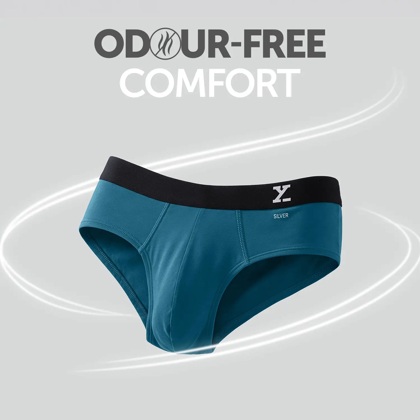 Aero Silver Cotton Briefs Green Emerald