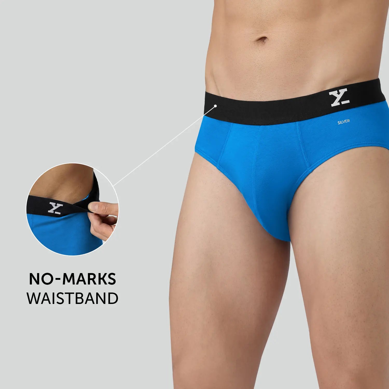 Aero Silver Cotton Briefs Pacific Blue