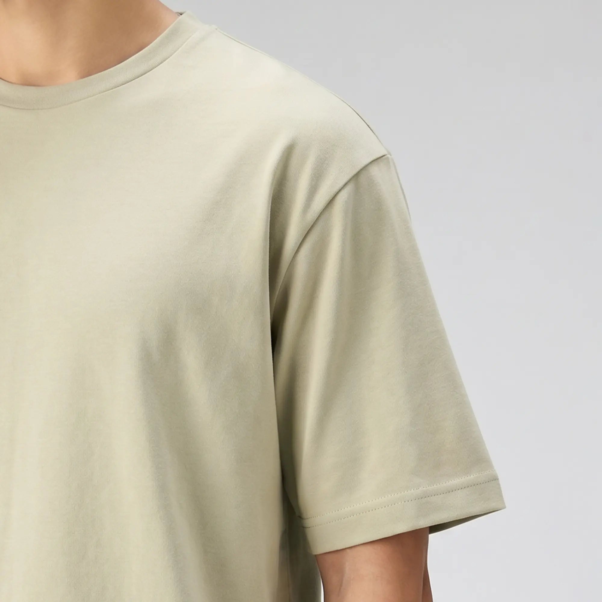 Boxy Oversized Crewneck T-shirt - Cascade Grey