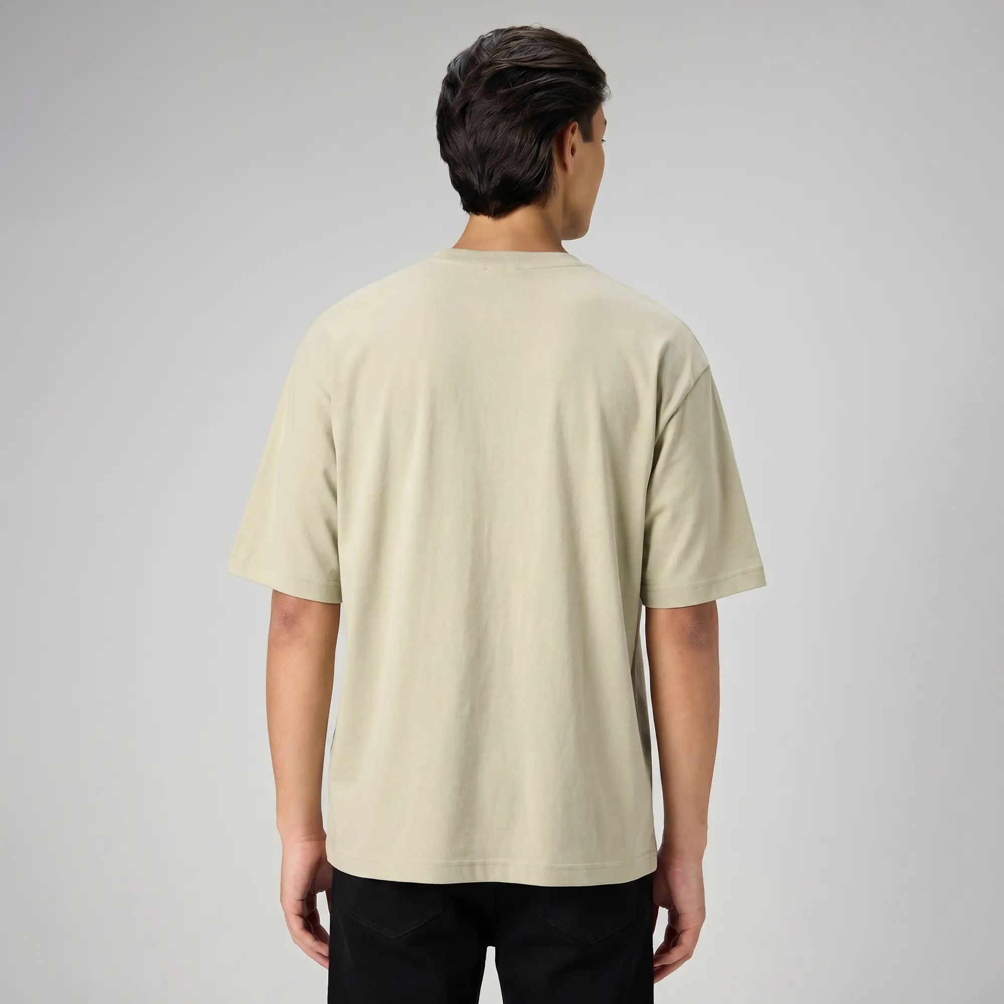 Boxy Oversized Crewneck T-shirt - Cascade Grey