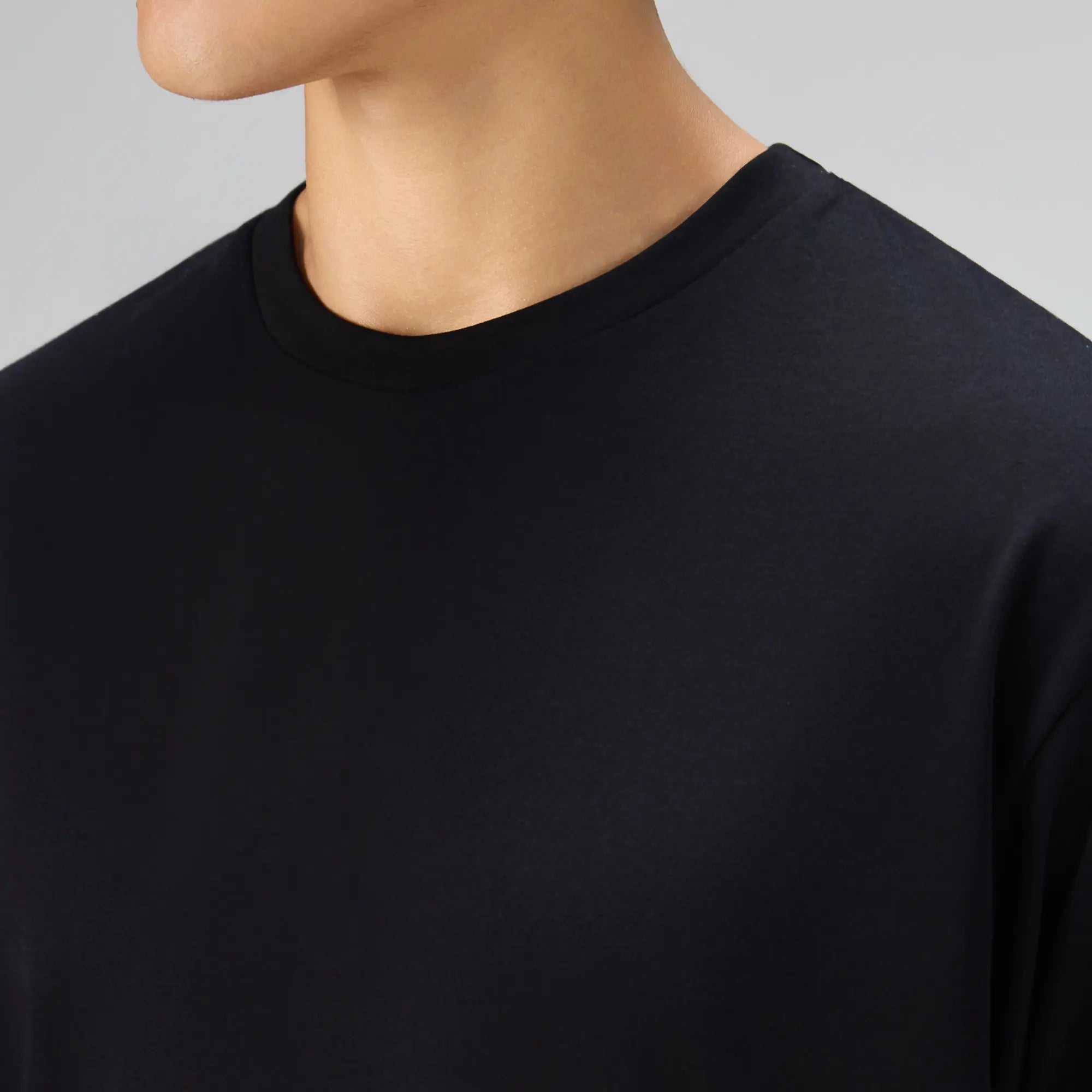 Boxy Oversized Crewneck T-shirt - Pitch Black