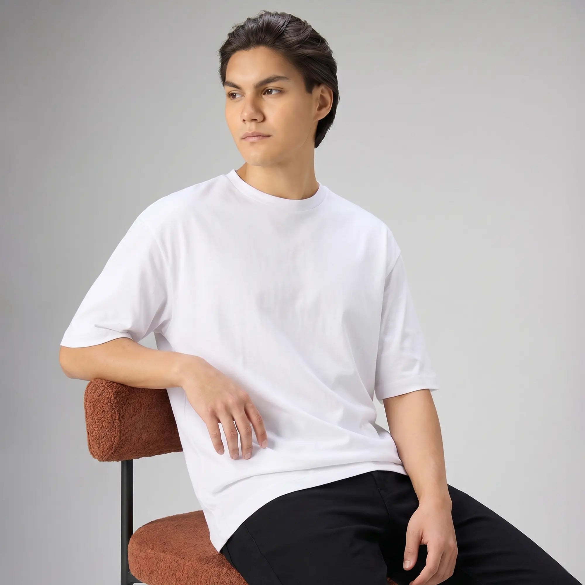 Boxy Oversized Crewneck T-shirt - Polar White