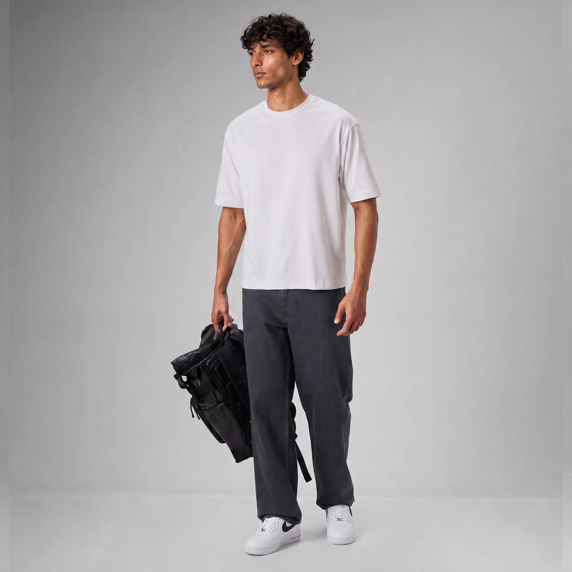 Boxy Oversized Crewneck T-shirt - Polar White