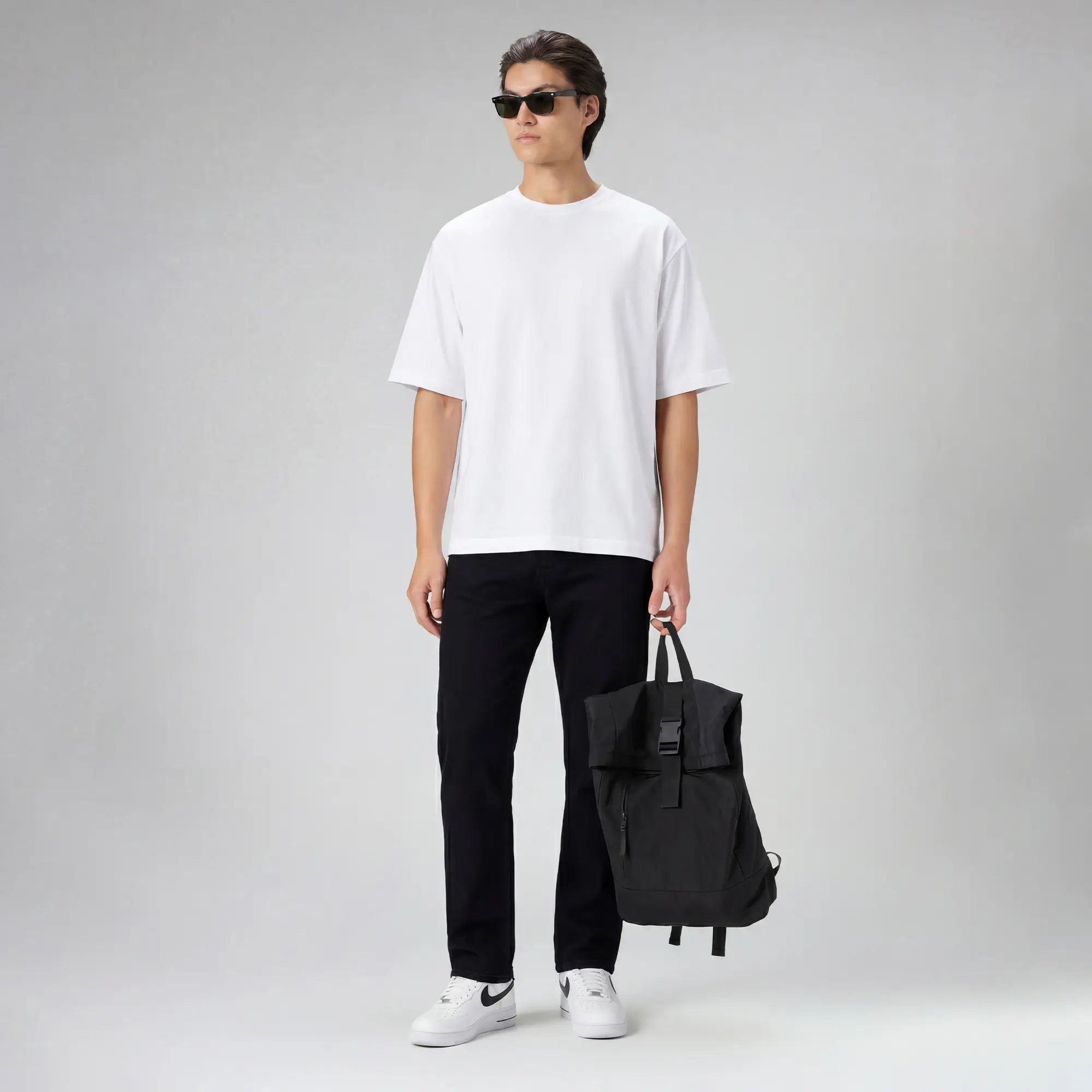 Boxy Oversized Crewneck T-shirt - Polar White