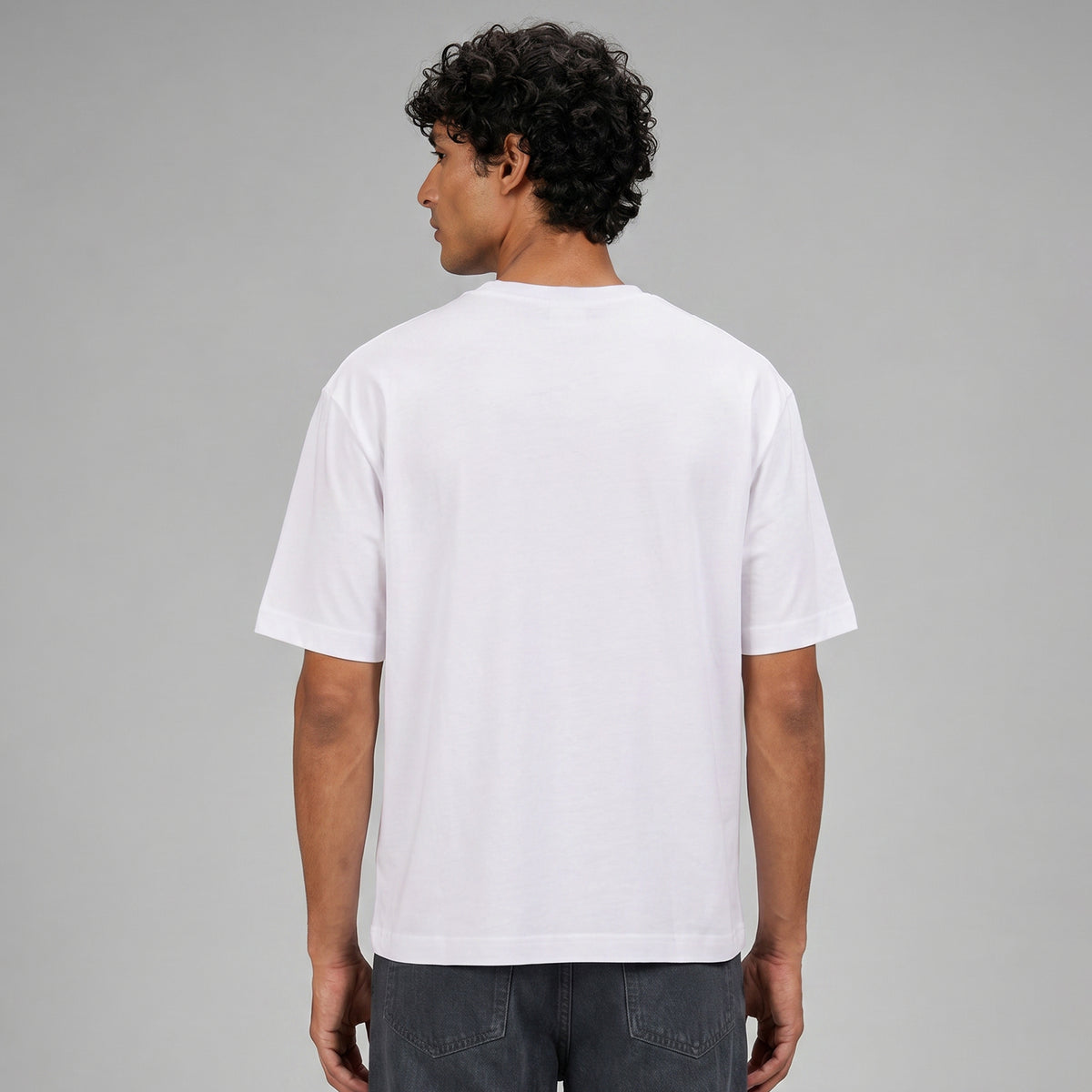 Boxy Oversized Crewneck T-shirt - Polar White