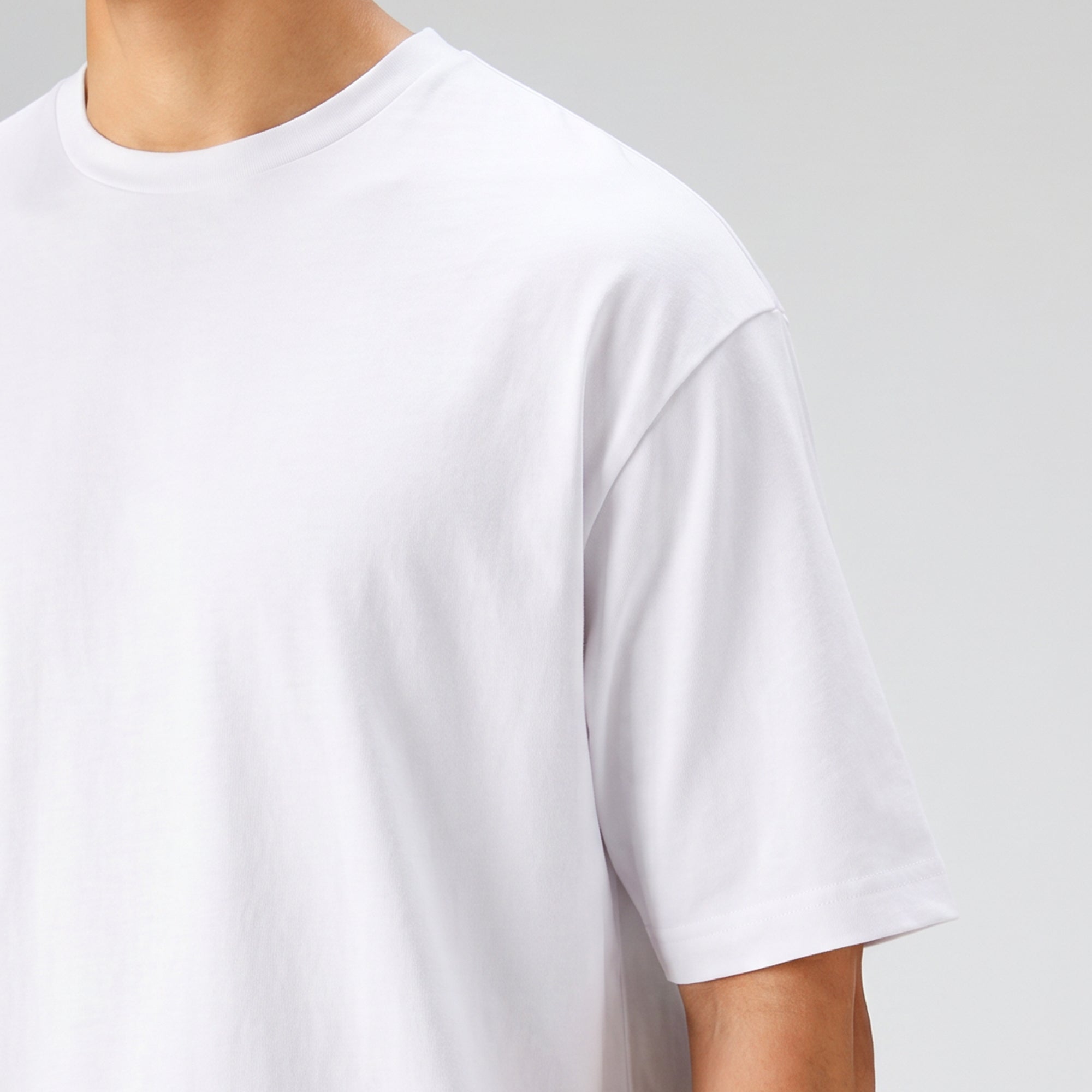 Boxy Oversized Crewneck T-shirt - Polar White