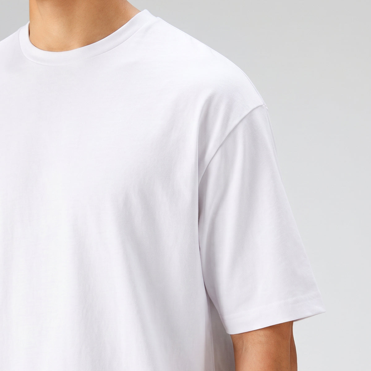 Boxy Oversized Crewneck T-shirt - Polar White