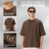 Boxy Oversized Crewneck T-shirt - Espresso Brown