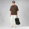 Boxy Oversized Crewneck T-shirt - Espresso Brown