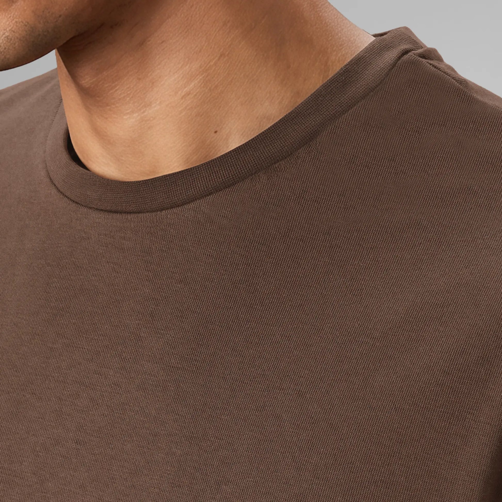 Boxy Oversized Crewneck T-shirt - Espresso Brown