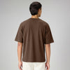 Boxy Oversized Crewneck T-shirt - Espresso Brown