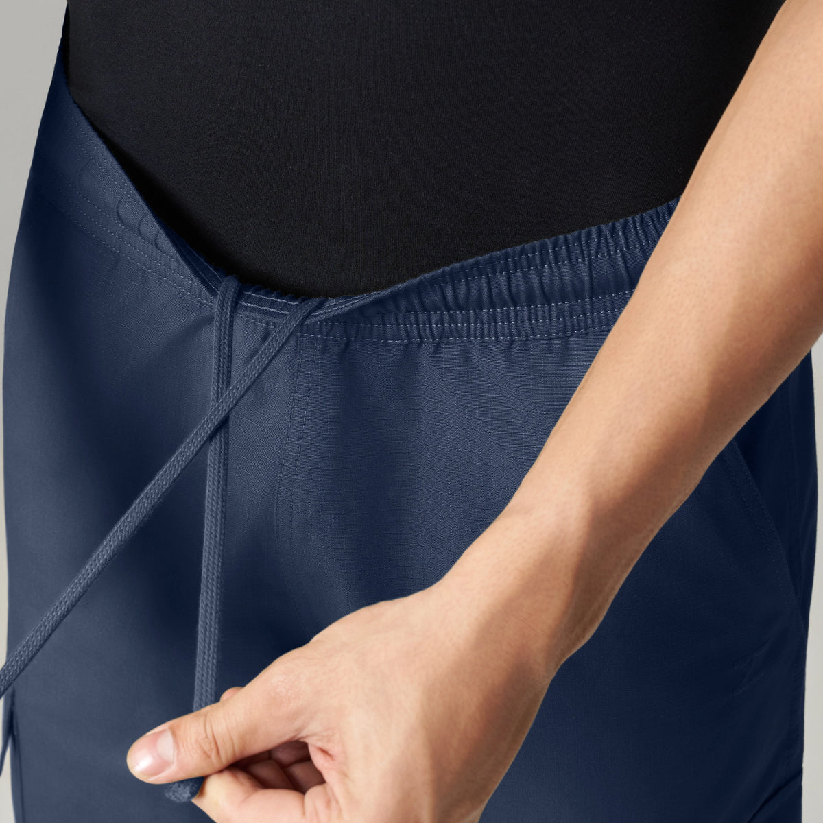 Textured Wide-Straight Fit Cargo Pants - Midnight Blue