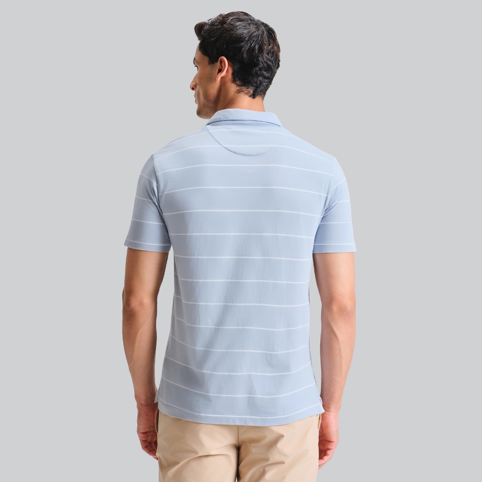 Linea Cotton Polo T-shirt - Sky Blue