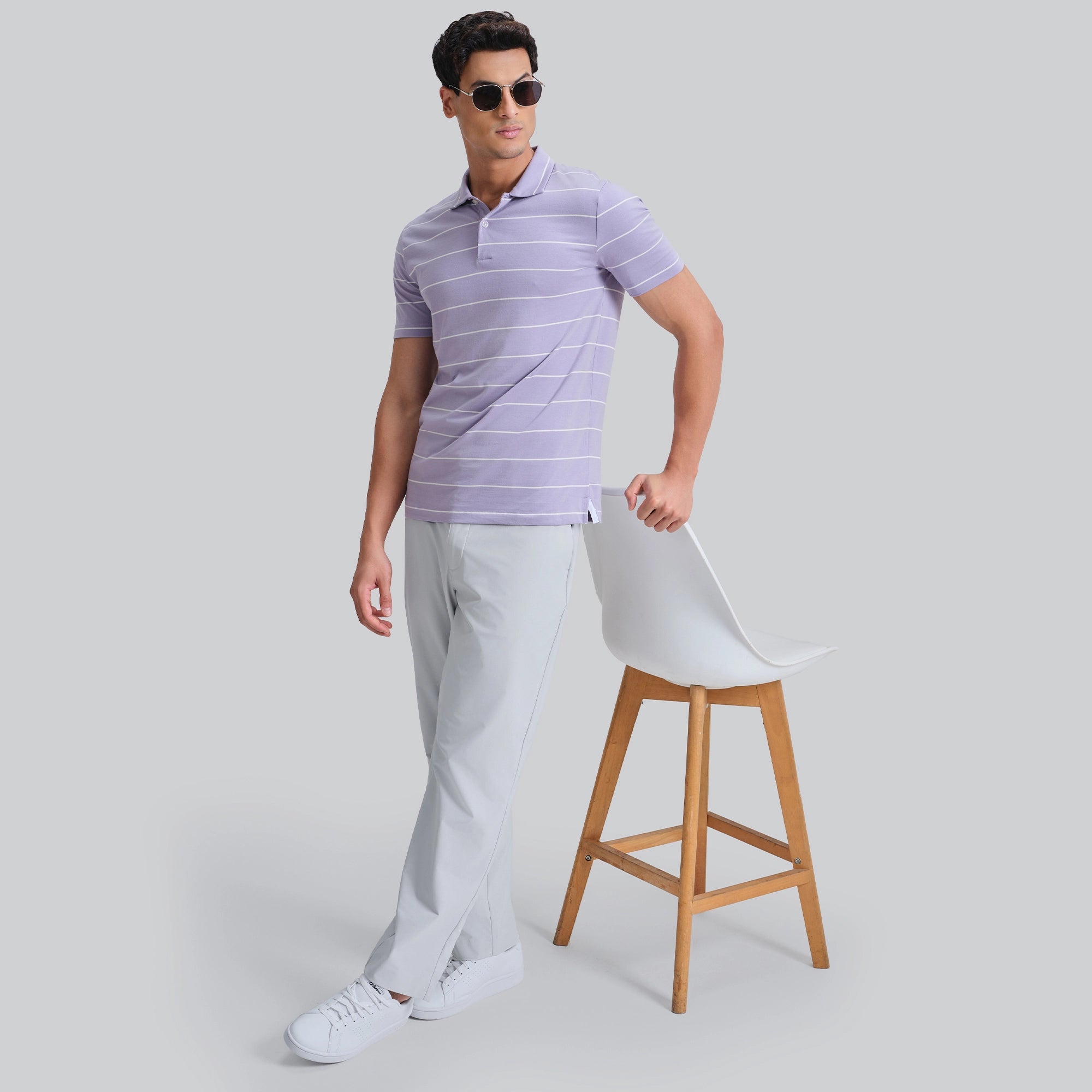 Linea Cotton Polo T-shirt - Misty Lilac