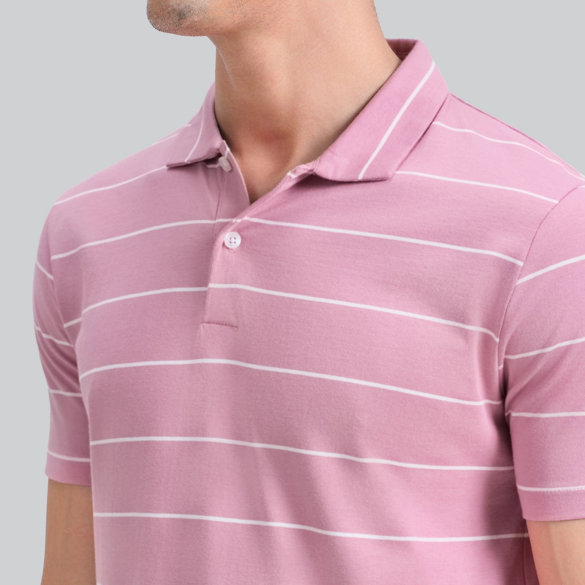 Linea Cotton Polo T-shirt - Dusty Pink