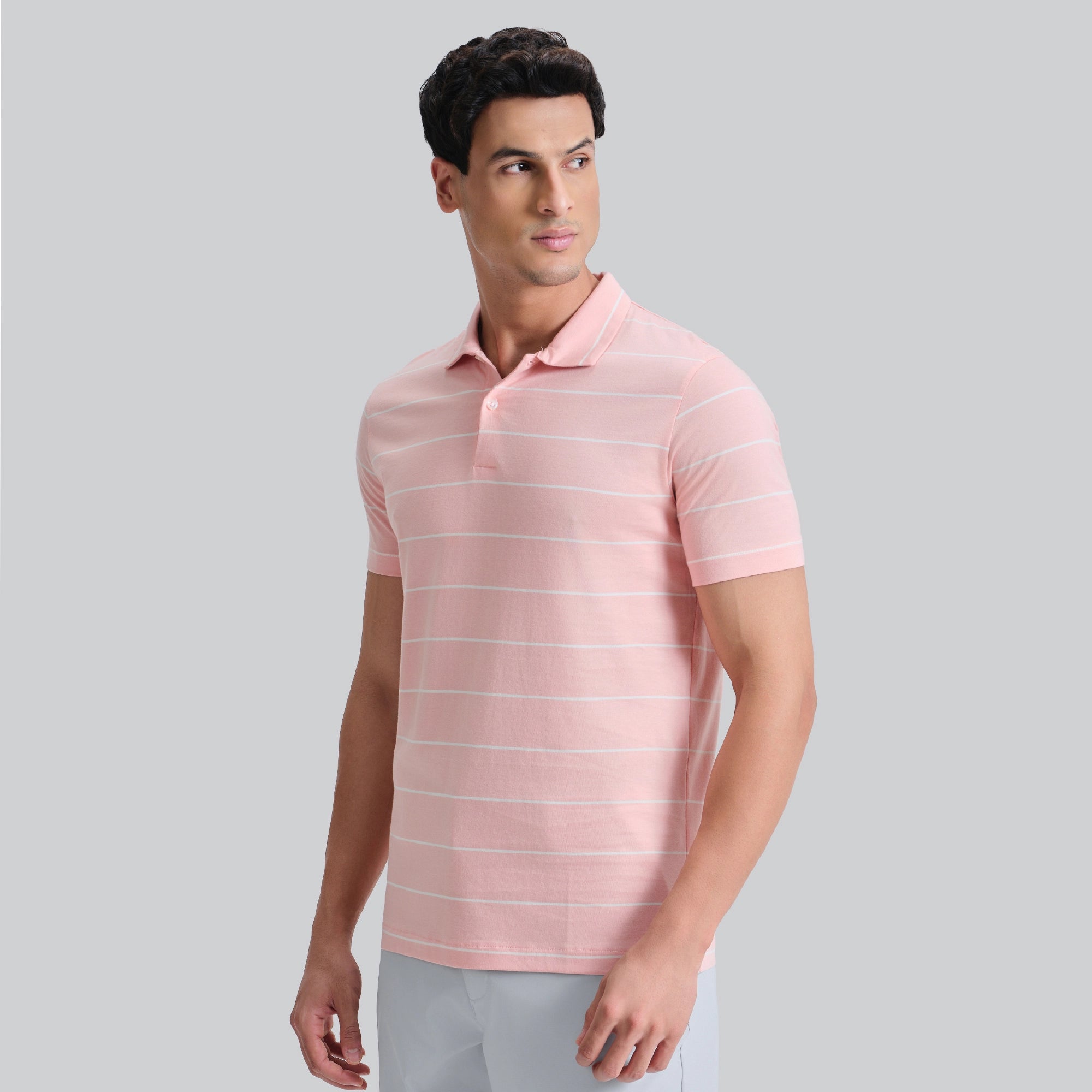 Linea Cotton Polo T-shirt - Coral Pink