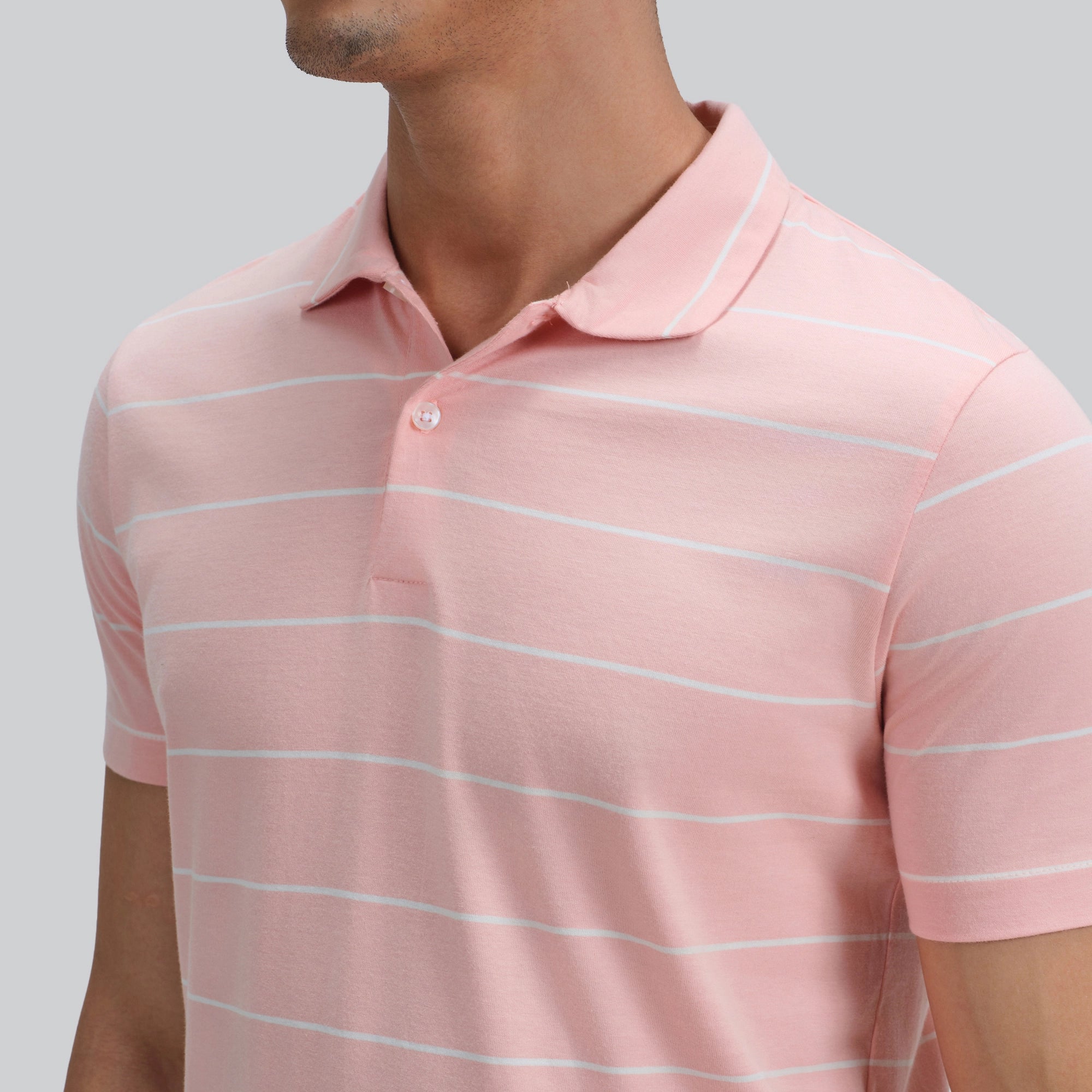 Linea Cotton Polo T-shirt - Coral Pink